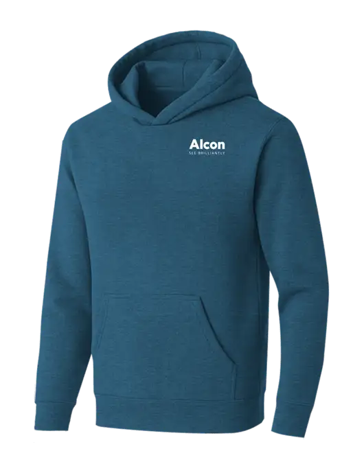 BELLA+CANVAS Heather Deep Teal Sponge Fleece Pullover Hoodie w/Alcon Logo