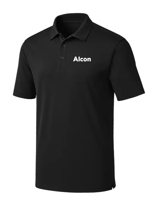 Black Silk Touch Performance Polo w/Alcon Logo