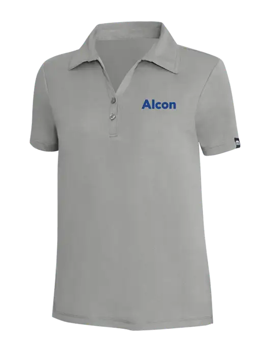 TravisMathew Light Grey Heather Womens Coto Performance Polo w/Alcon Logo
