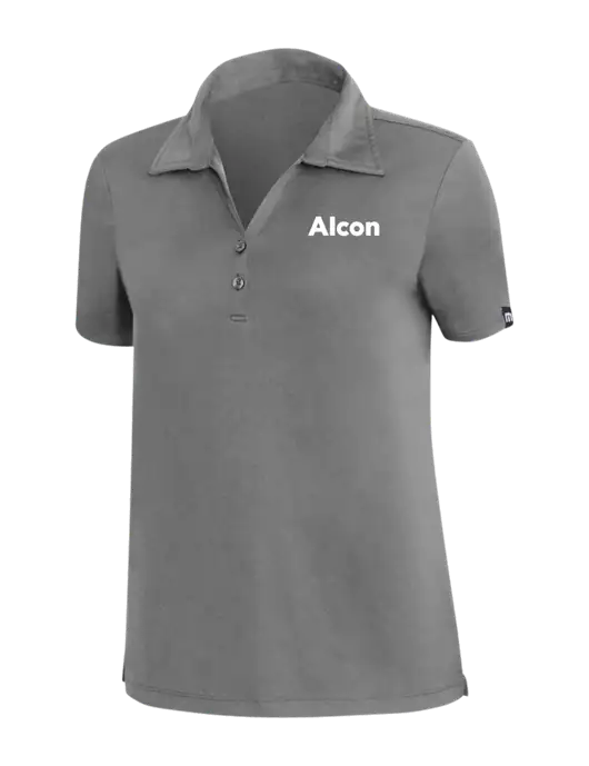 TravisMathew Med Dark Grey Womens Coto Performance Polo w/Alcon Logo
