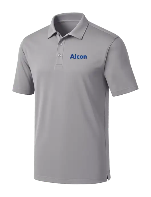 Light Grey Silk Touch Performance Polo w/Alcon Logo