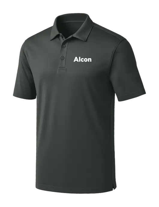 Dark Grey Silk Touch Performance Polo w/Alcon Logo