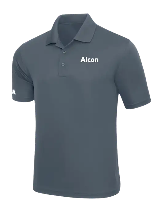 Adidas Medium Grey Basic Sport Polo w/Alcon Logo
