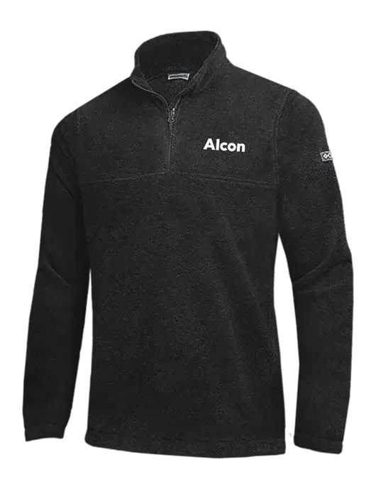 Columbia Black Steens Mountain Fleece 1/2 Zip Pullover w/Alcon Logo