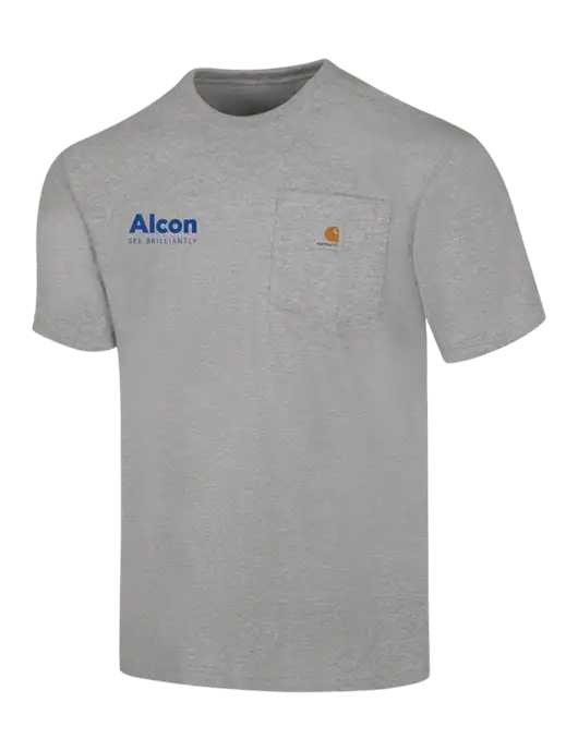 Carhartt Workwear Light Grey Heather Pocket Short Sleeve T-Shirt w/Alcon Logo