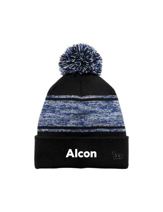 New Era Black/Royal Knit Chilled Pom Beanie w/Alcon Logo