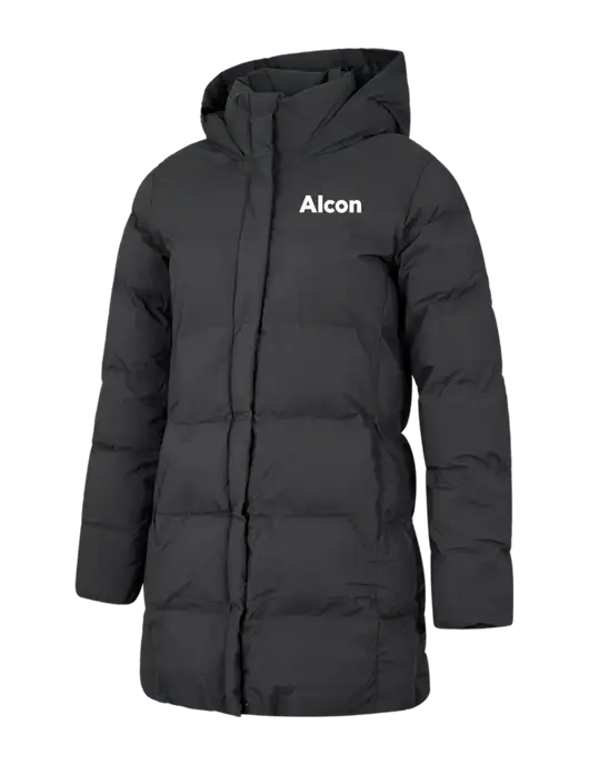 Mercer+Mettle Womens Dark Grey Puffy Parka  w/Alcon Logo