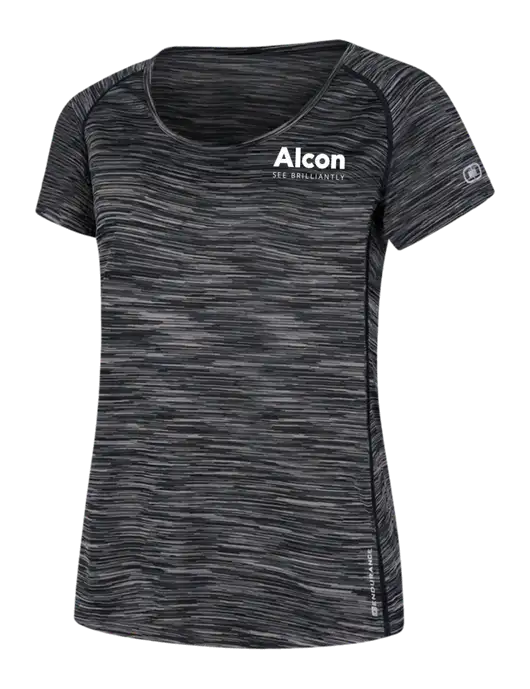 OGIO Womens Black Space Dye Verge Scoop Neck w/Alcon Logo