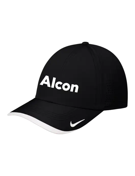 Nike Black/White Dri-FIT Perforated Performance Cap w/Alcon Logo