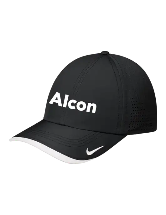 Nike Black/White Dri-FIT Perforated Performance Cap w/Alcon Logo