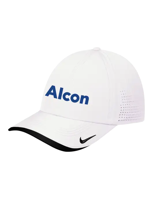 Nike White/Black Dri-FIT Perforated Performance Cap w/Alcon Logo