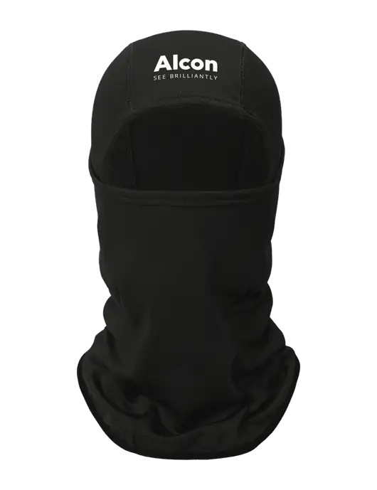 Black CornerStone Smooth Fleece Face Mask w/Alcon Logo
