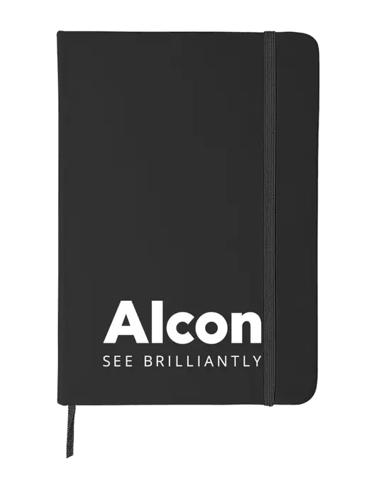 Black Comfort Touch Bound Journal 5" X 7" w/Alcon Logo