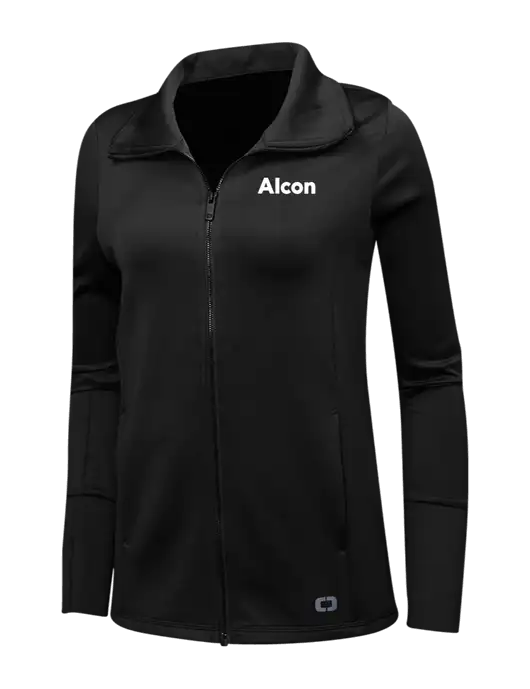 OGIO Black Womens Endurance Modern Performance Full-Zip w/Alcon Logo