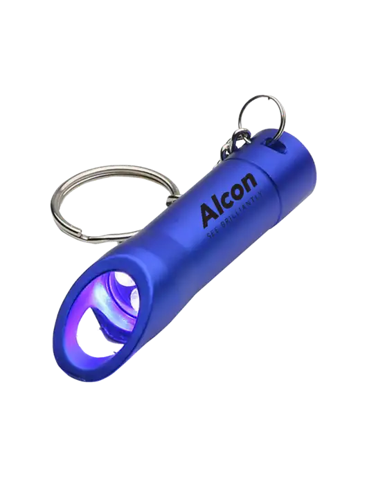 Royal Pocket LED Flashlight with Bottle Opener & Keychain w/Alcon Logo