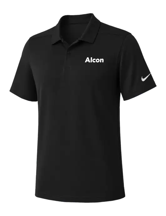 Nike Black Dry Essential Solid Polo w/Alcon Logo