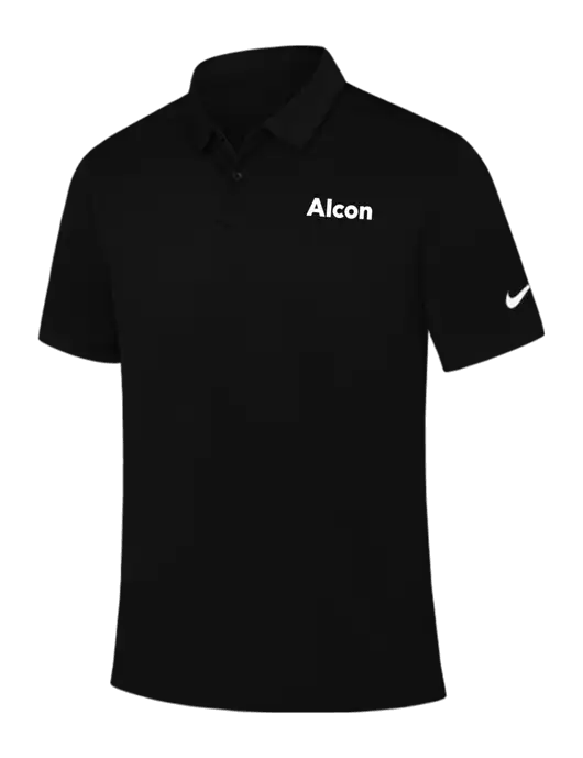 Nike Black Dry Essential Solid Polo w/Alcon Logo