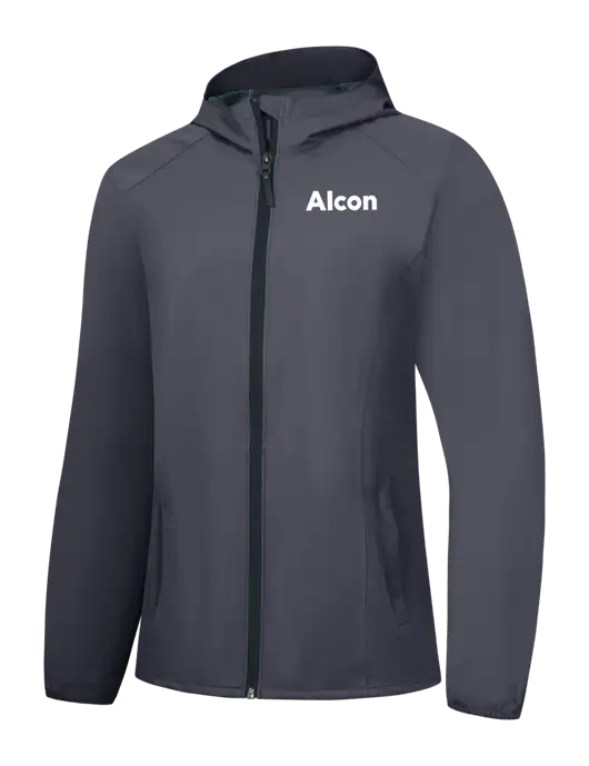 Womens Dark Grey Essential Rain Jacket w/Alcon Logo