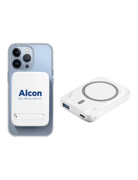 VoltVault White Power Bank w/Alcon Logo