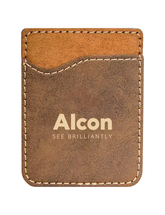 Rustic Laserable Leatherette Phone Wallet w/Alcon Logo