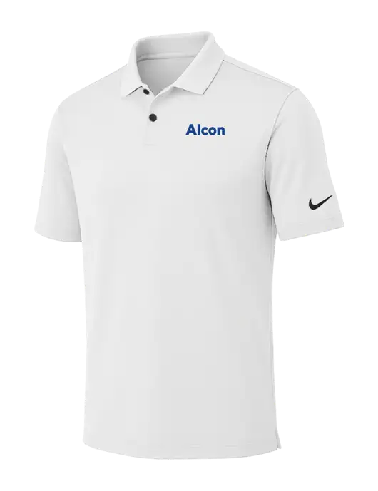 Nike White Dri-FIT Vapor Polo w/Alcon Logo