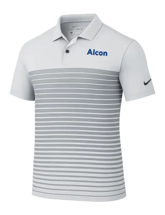 Nike Light Grey Dri-FIT Vapor Block Polo w/Alcon Logo