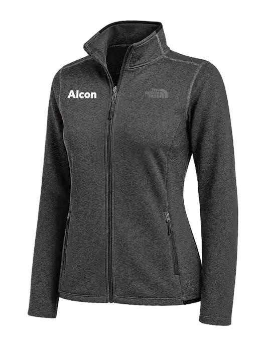 The North Face Womens Dark Grey Heather Skyline Full-Zip Fleece Jacket w/Alcon Logo