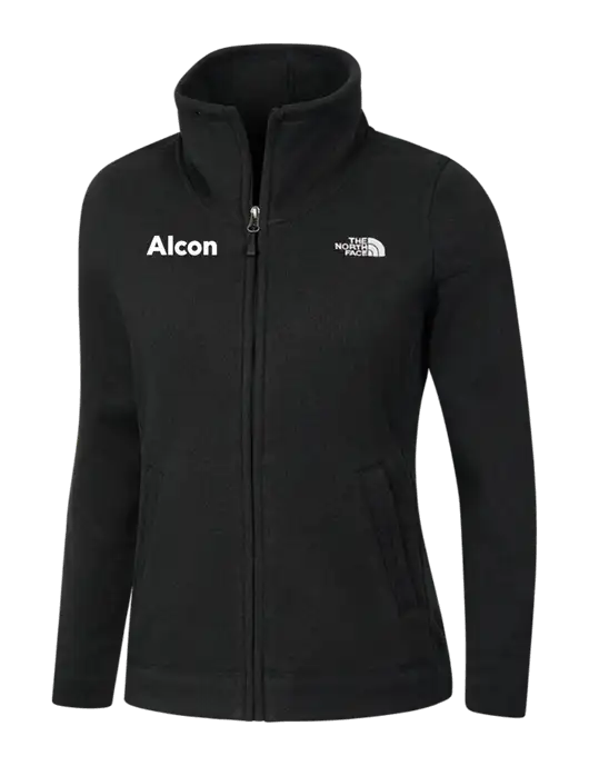 North Face Womens Black Heather Sweater Fleece Jacket w/Alcon Logo