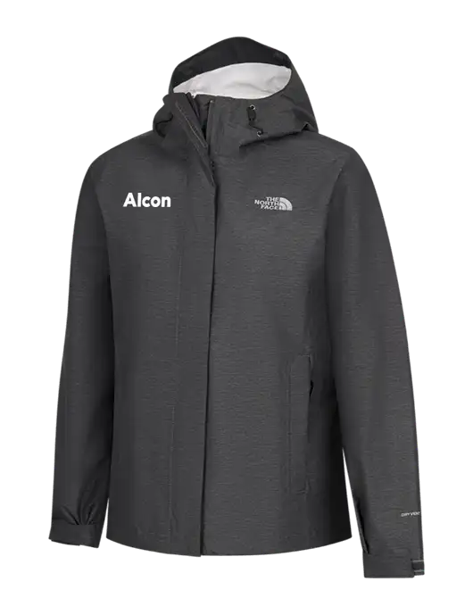 The North Face Womens Dark Grey Heather DryVent Rain Jacket w/Alcon Logo