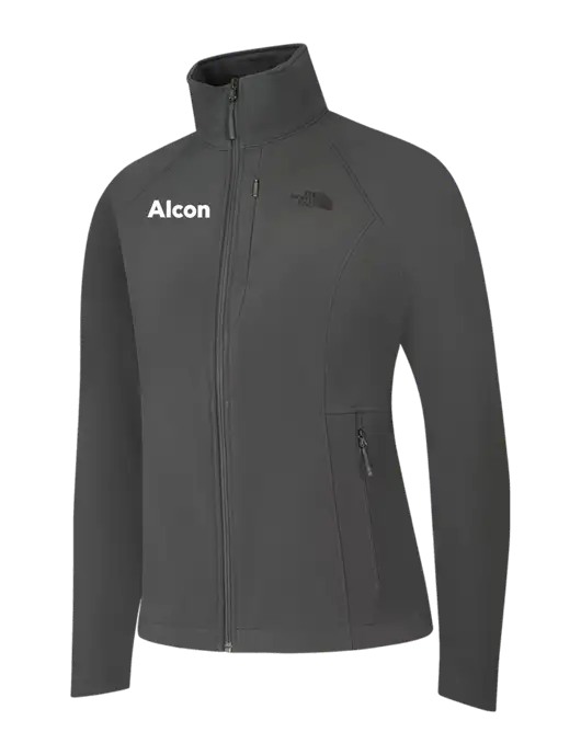 North Face Womens Medium Grey Apex Barrier Soft Shell Jacket  w/Alcon Logo