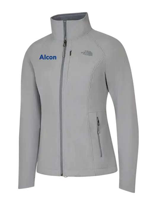 North Face Womens Light Grey Heather Apex Barrier Soft Shell Jacket  w/Alcon Logo