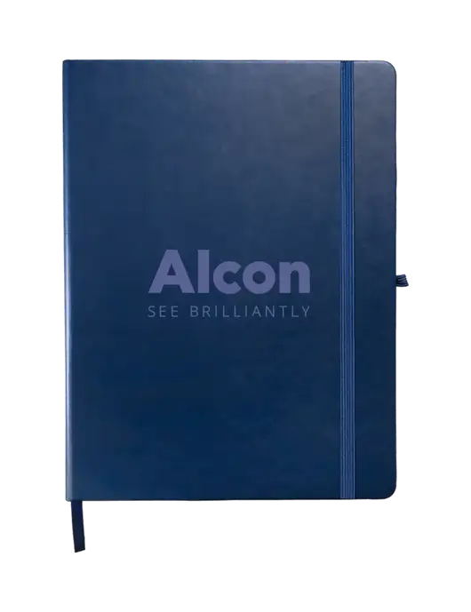 Leeman Navy Tuscany Large Journal 7.5 x 9.875 w/Alcon Logo