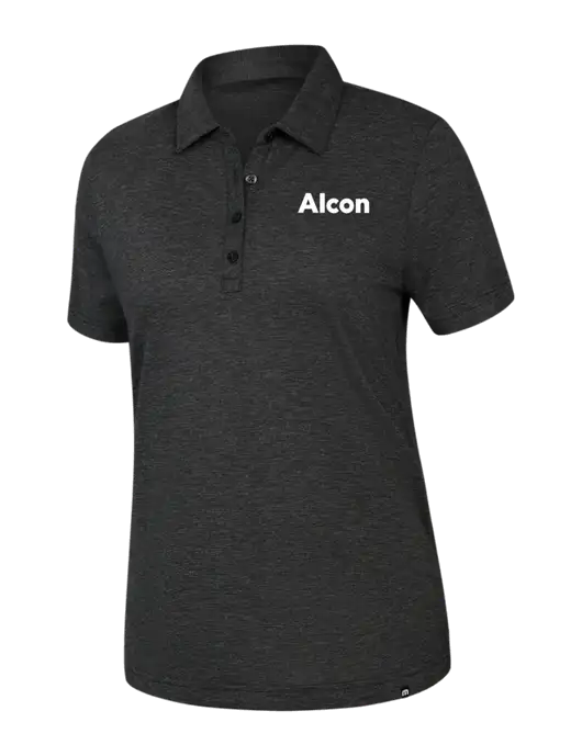 TravisMathew Womens Black Heather Sunnyvale Polo w/Alcon Logo