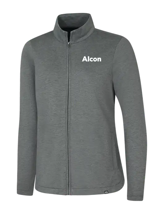 TravisMathew Womens Dark Grey Heather Coveside Full-Zip w/Alcon Logo