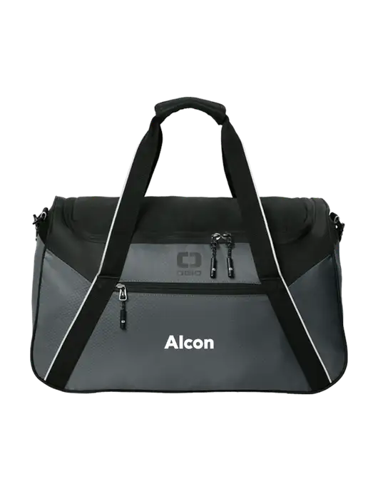 OGIO Dark Medium Grey/Black Inception Duffel w/Alcon Logo