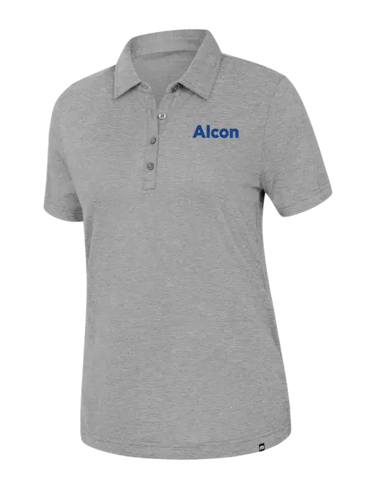 TravisMathew Womens Light Grey Heather Sunnyvale Polo w/Alcon Logo