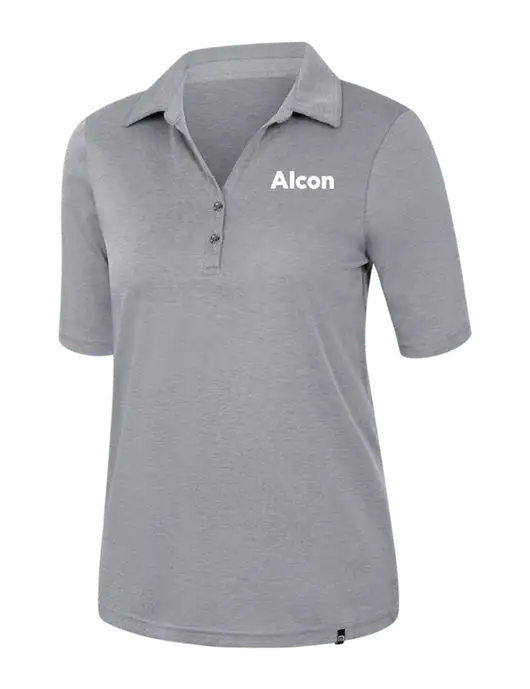 TravisMathew Womens Medium Grey Heather Sunsetters Polo w/Alcon Logo