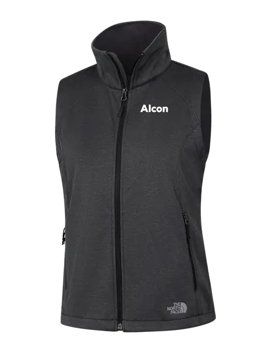 The North Face Womens Dark Grey Heather Ridgewall Soft Shell Vest  w/Alcon Logo