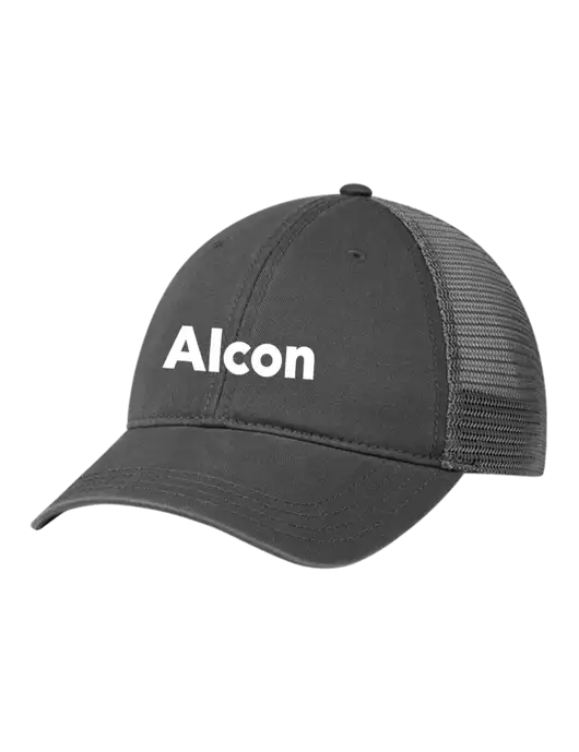 Richardson 111 Garment Washed Trucker Cap Charcoal w/Charcoal Mesh w/Alcon Logo