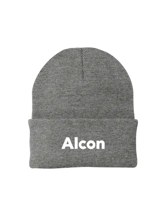 Medium Grey Heather Knit Cap w/Alcon Logo
