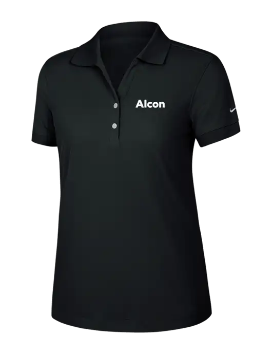 Nike Womens Dri-FIT Classic Black Polo w/Alcon Logo