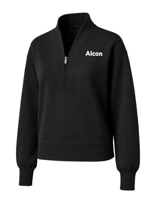 OGIO Womens Black Transcend 1/4-Zip w/Alcon Logo