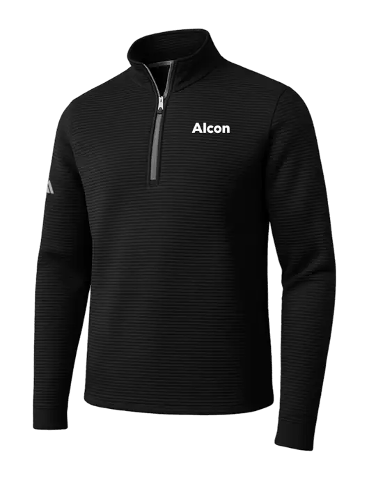 Adidas Black Spacer Quarter-Zip Pullover w/Alcon Logo