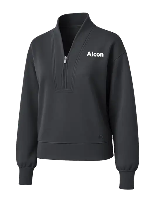OGIO Womens Dark Grey Transcend 1/4-Zip w/Alcon Logo
