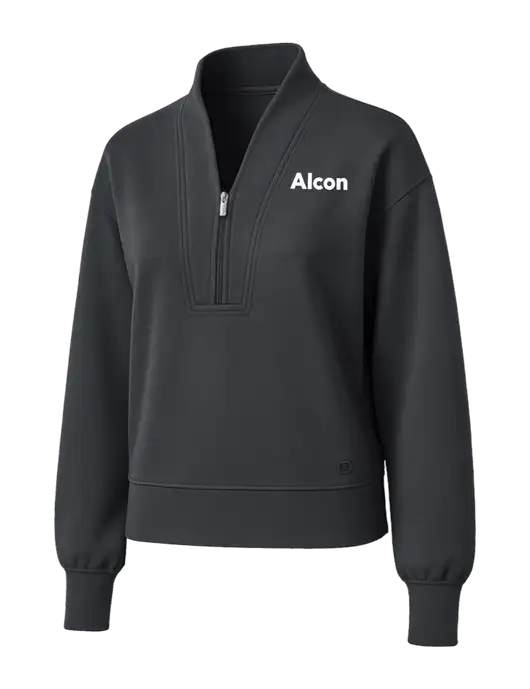 OGIO Womens Dark Grey Transcend 1/4-Zip w/Alcon Logo