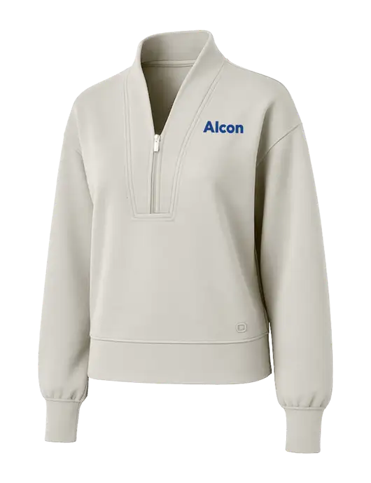OGIO Womens Ivory Transcend 1/4-Zip w/Alcon Logo