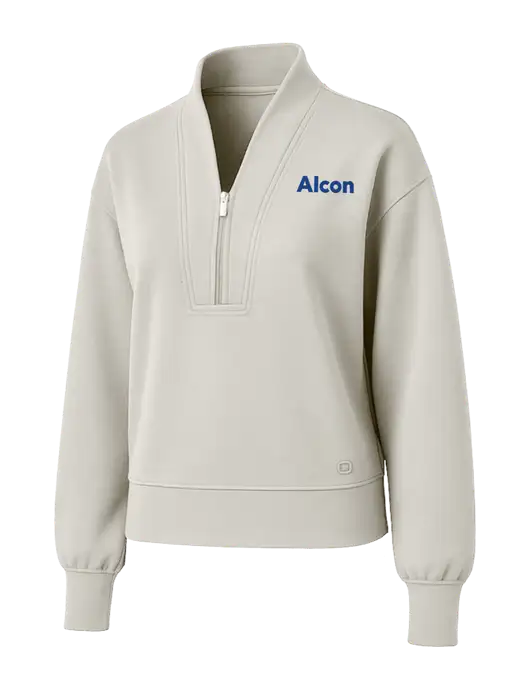 OGIO Womens Ivory Transcend 1/4-Zip w/Alcon Logo