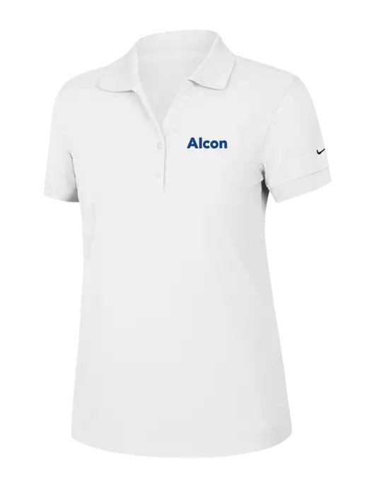 Nike Womens Dri-FIT Classic White Polo w/Alcon Logo