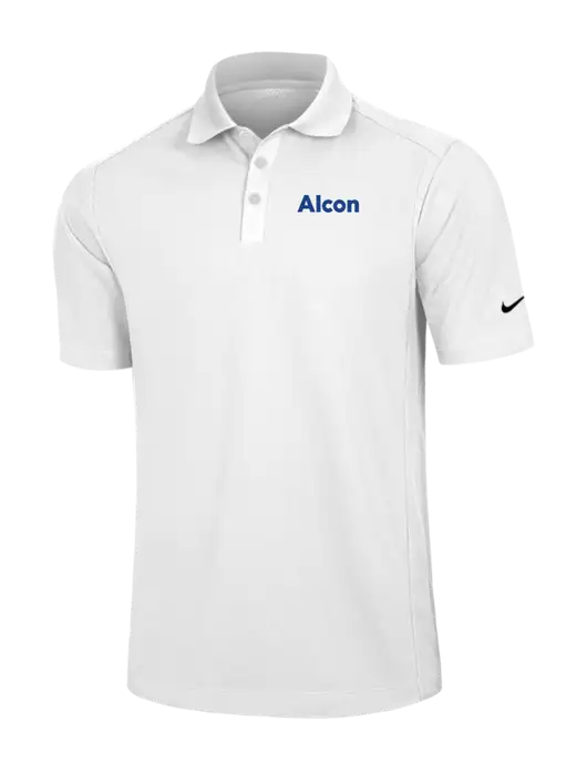Nike White Dri-FIT Classic Polo w/Alcon Logo