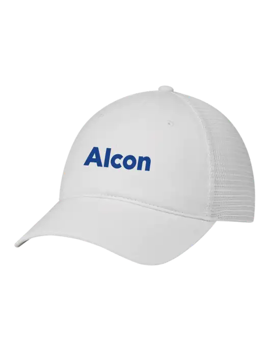 Richardson 111 Garment Washed Trucker Cap White w/White Mesh w/Alcon Logo